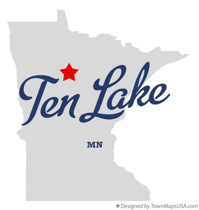 Map of Ten Lake Minnesota MN