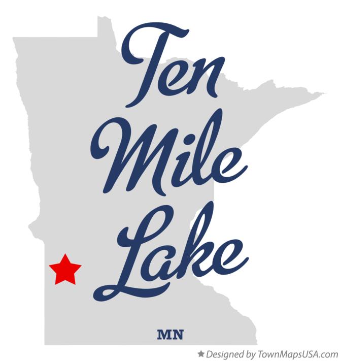 Map of Ten Mile Lake Minnesota MN