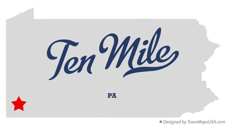 Map of Ten Mile Pennsylvania PA