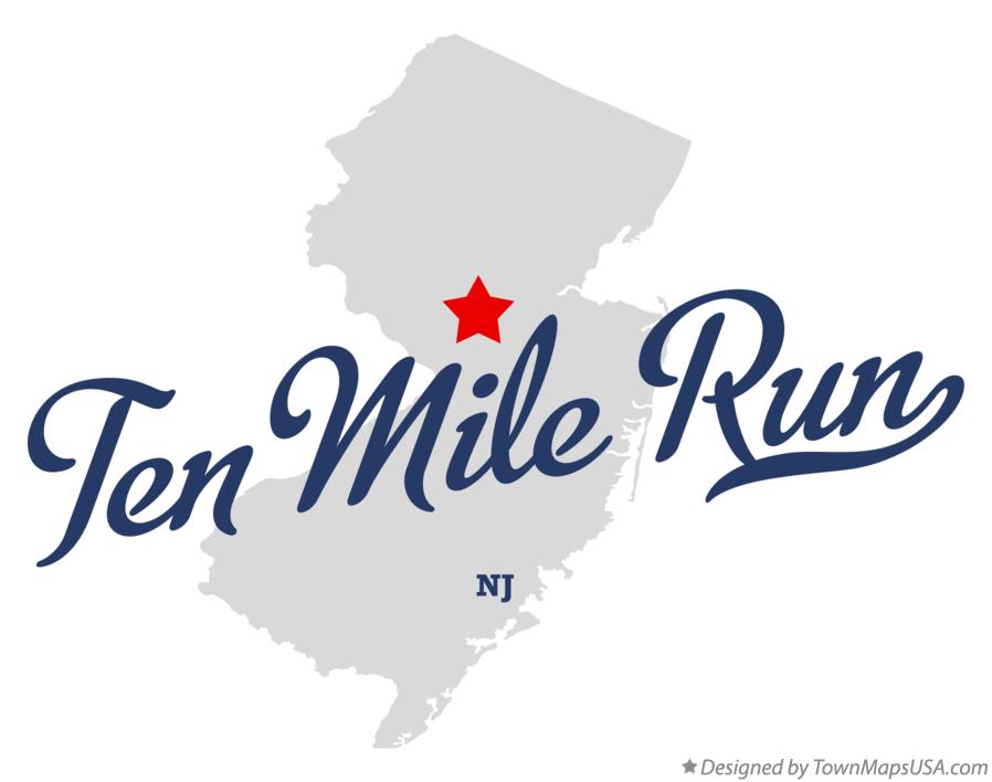 Map of Ten Mile Run New Jersey NJ