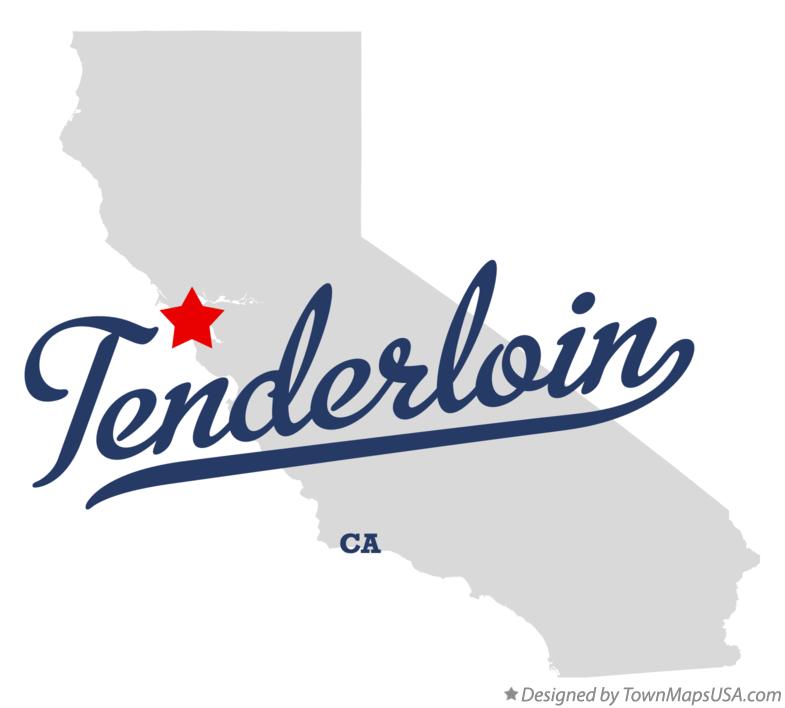 Map of Tenderloin California CA