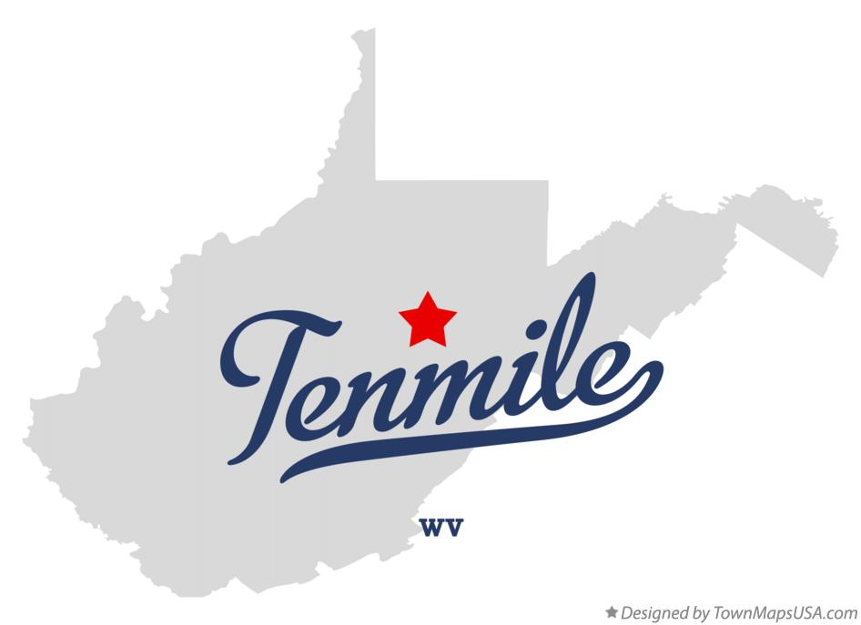 Map of Tenmile West Virginia WV