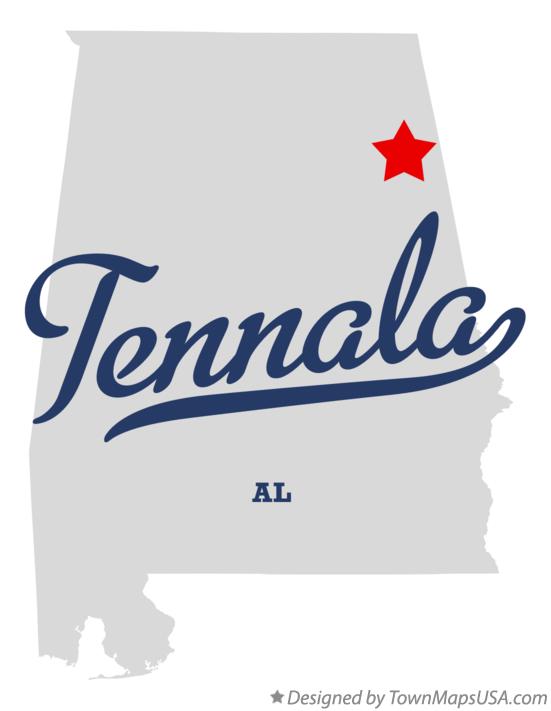 Map of Tennala Alabama AL
