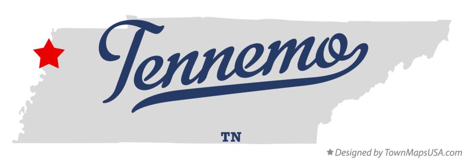 Map of Tennemo Tennessee TN