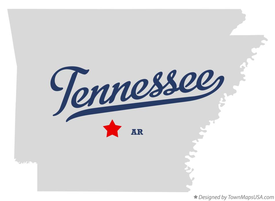 Map of Tennessee Arkansas AR