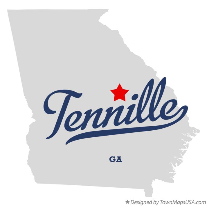 Map of Tennille Georgia GA