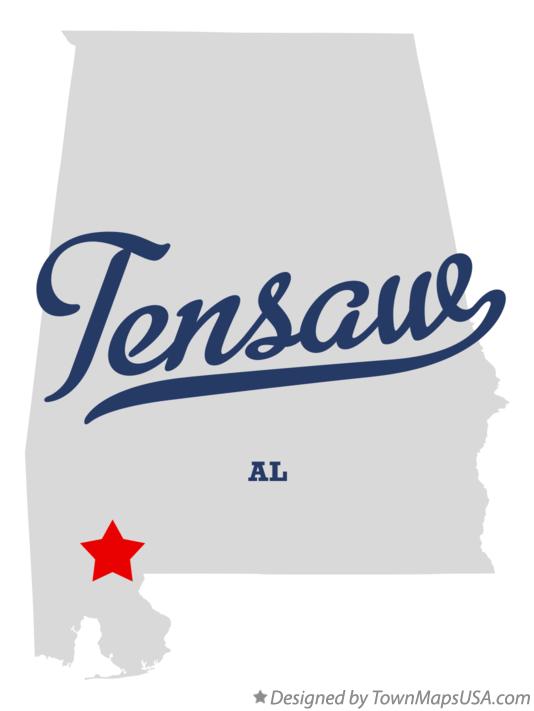 Map of Tensaw Alabama AL