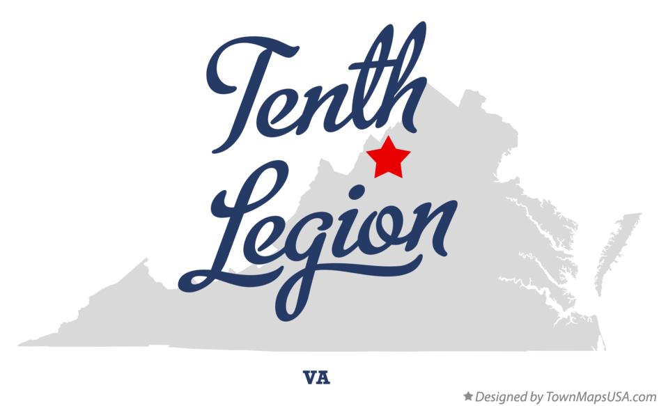 Map of Tenth Legion Virginia VA