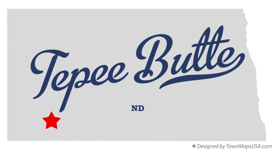 Map of Tepee Butte North Dakota ND