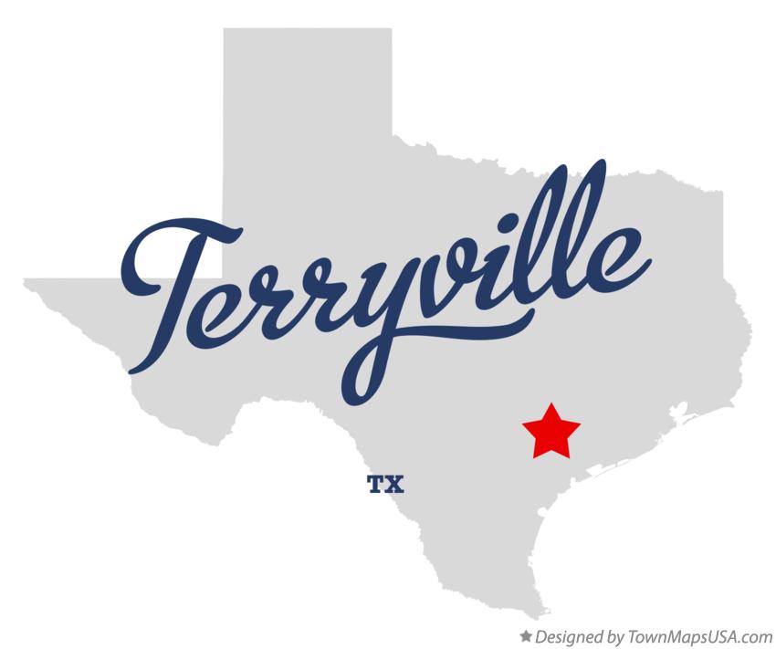Map of Terryville Texas TX