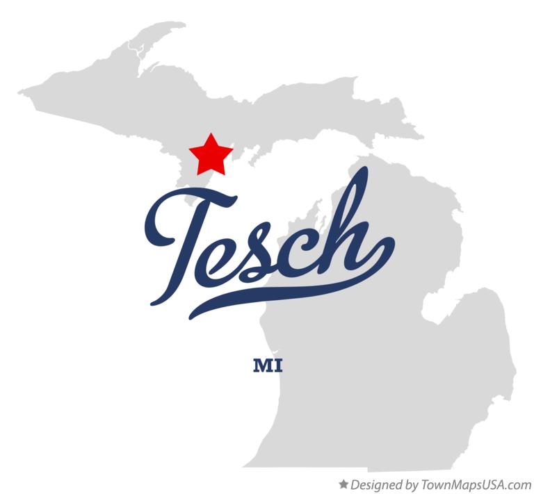 Map of Tesch Michigan MI