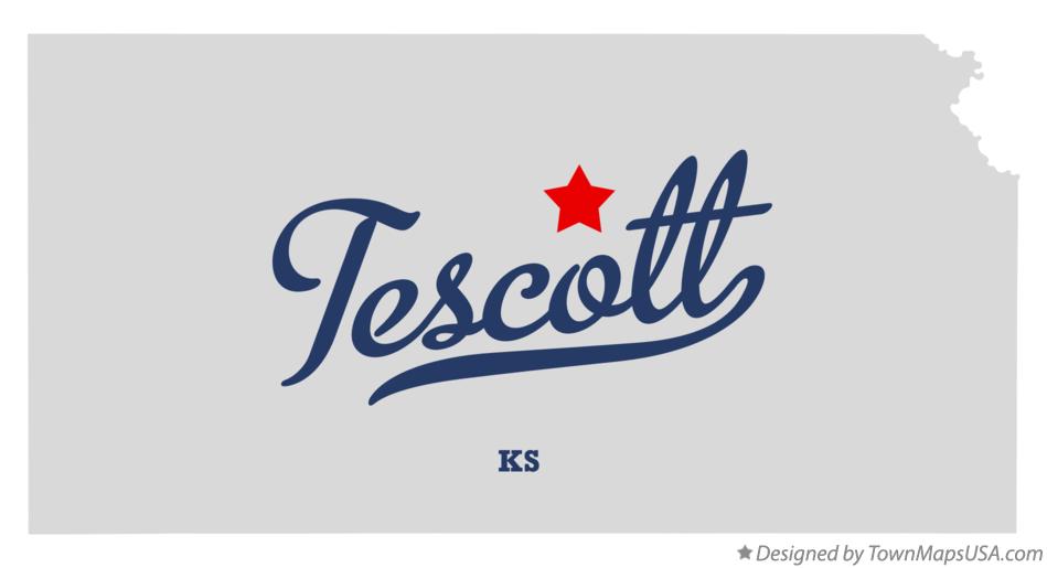 Map of Tescott Kansas KS
