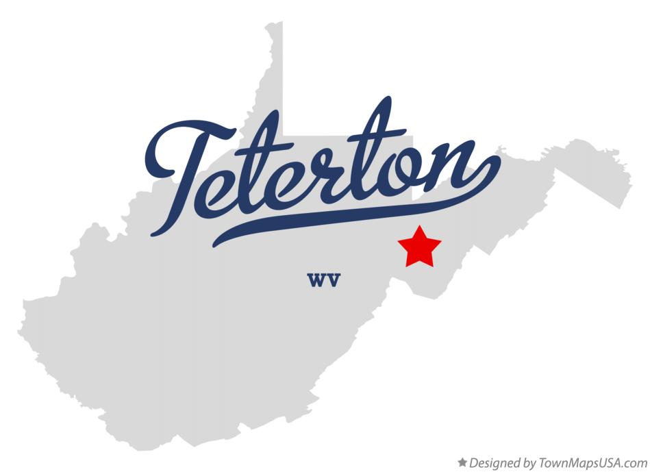 Map of Teterton West Virginia WV