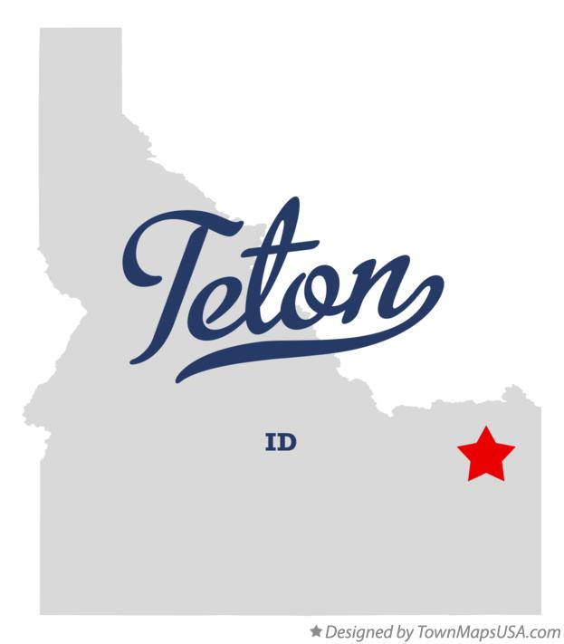 Map of Teton Idaho ID