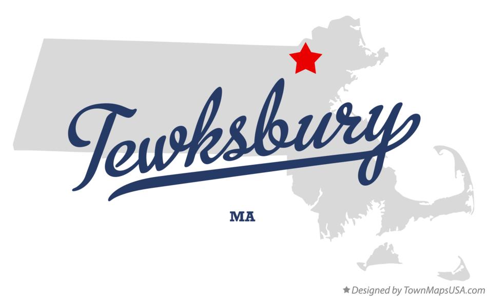 Map of Tewksbury Massachusetts MA