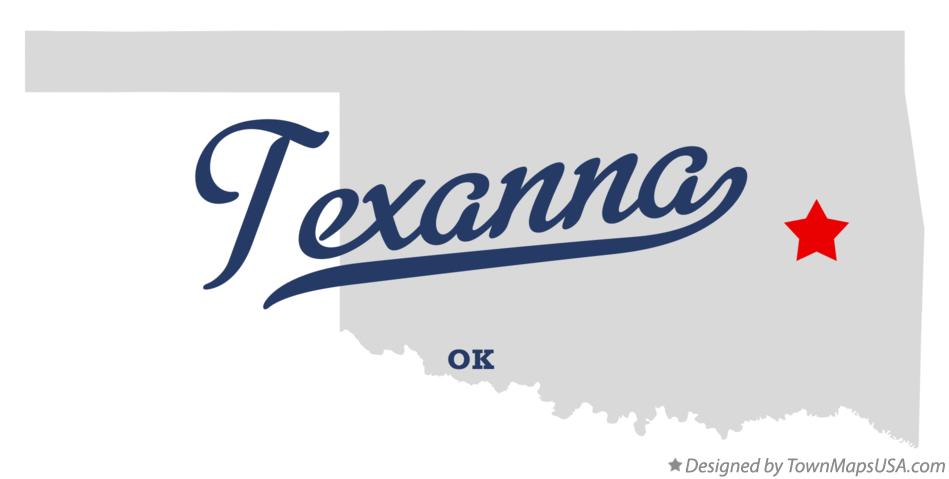 Map of Texanna Oklahoma OK