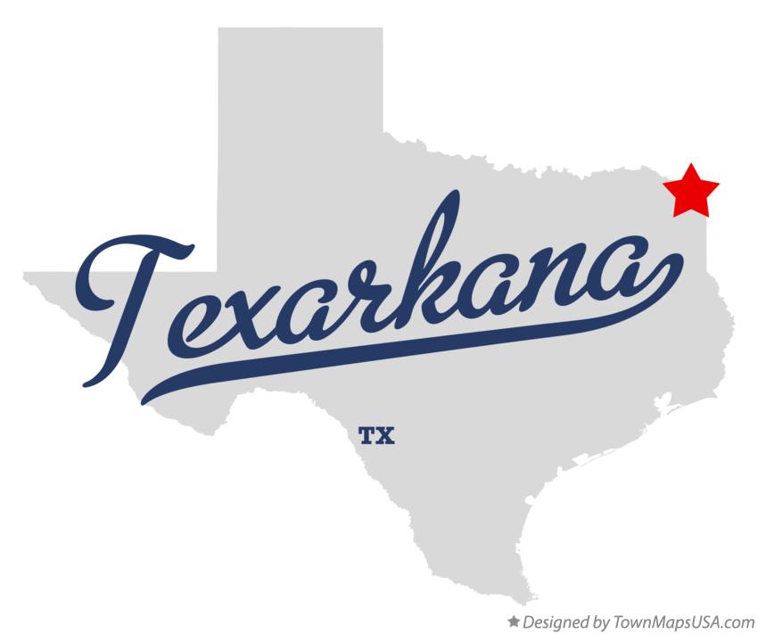 Map of Texarkana Texas TX