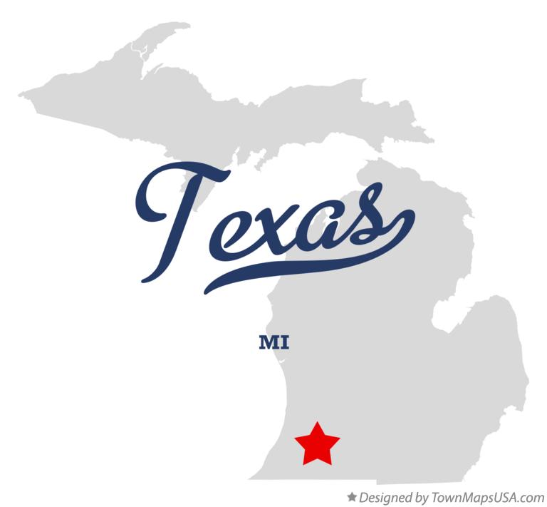Map of Texas Michigan MI
