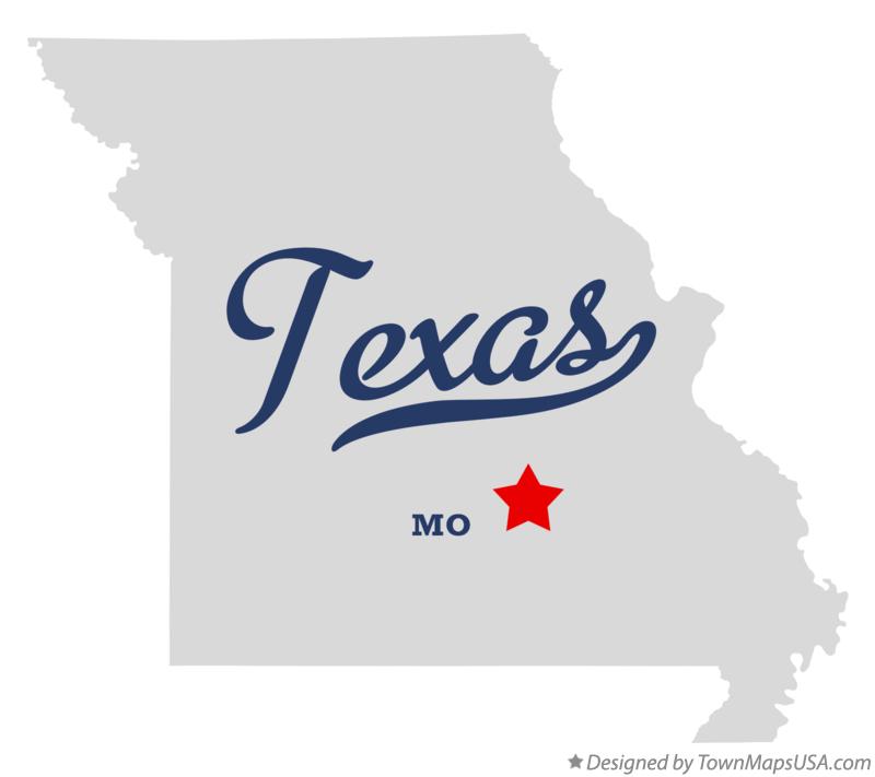 Map of Texas Missouri MO