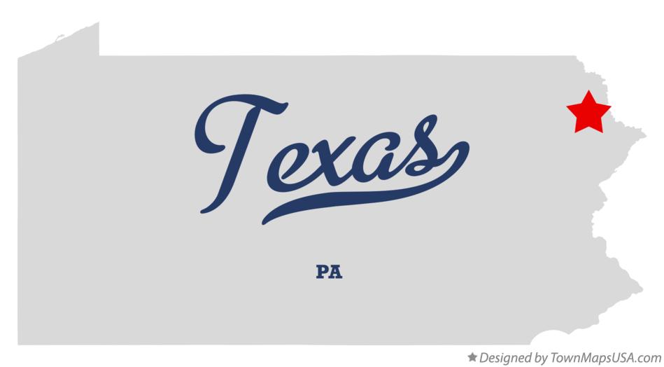 Map of Texas Pennsylvania PA
