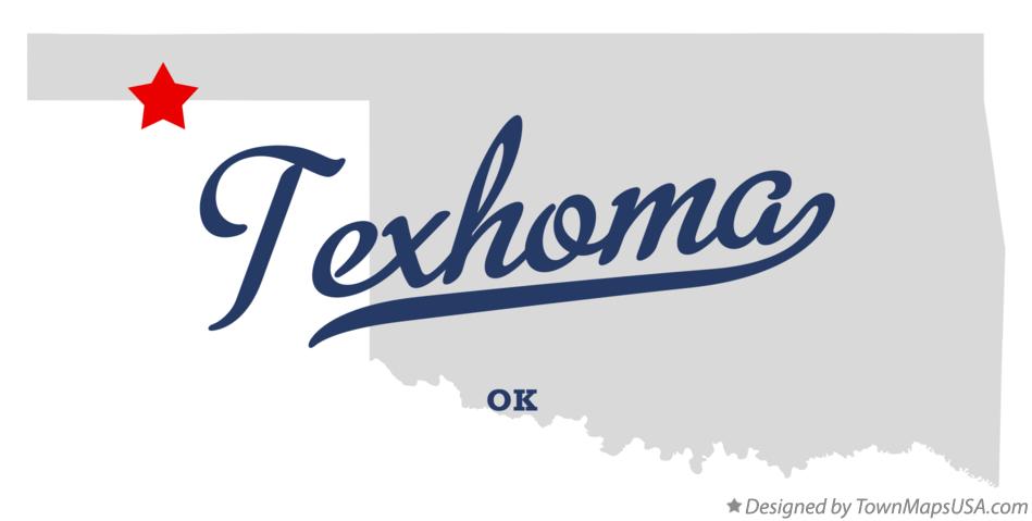 Map of Texhoma Oklahoma OK