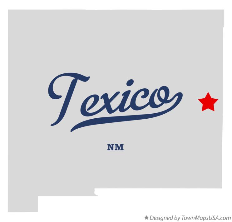 Map of Texico New Mexico NM