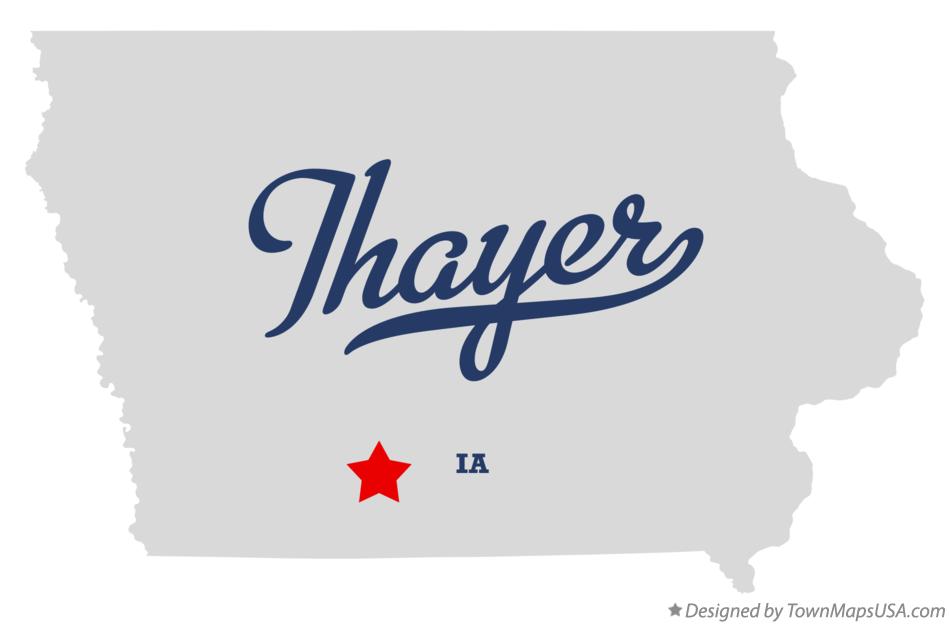 Map of Thayer Iowa IA