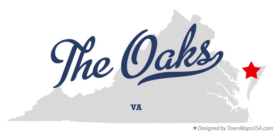 Map of The Oaks Virginia VA