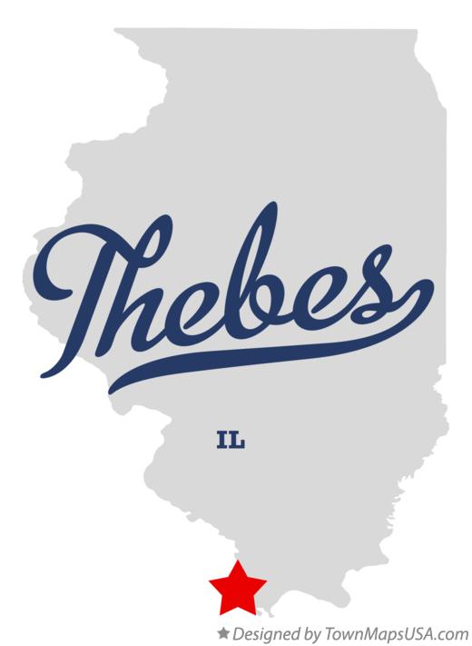 Map of Thebes Illinois IL