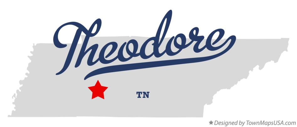Map of Theodore Tennessee TN
