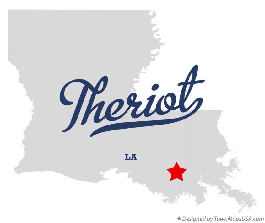 Map of Theriot Louisiana LA
