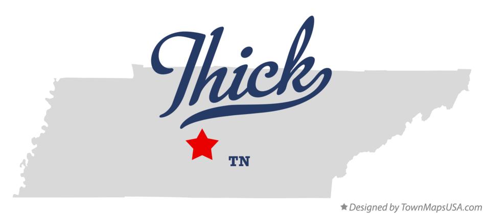 Map of Thick Tennessee TN
