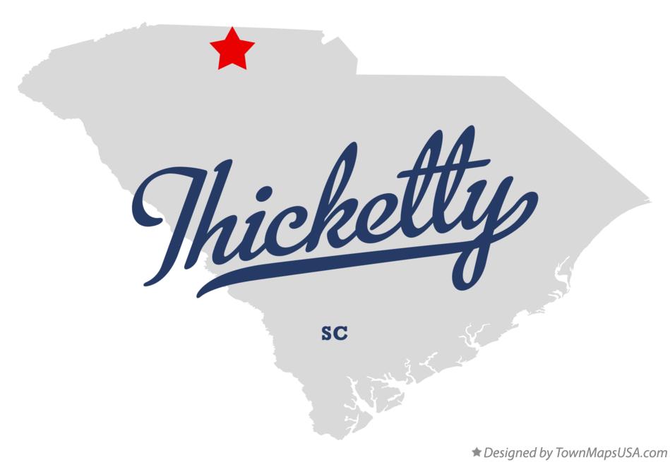 Map of Thicketty South Carolina SC