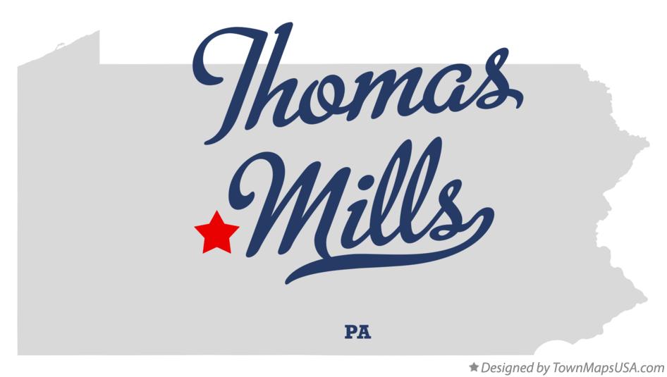 Map of Thomas Mills Pennsylvania PA