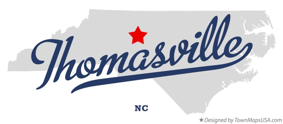 Map of Thomasville North Carolina NC