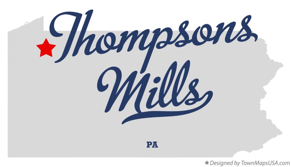 Map of Thompsons Mills Pennsylvania PA