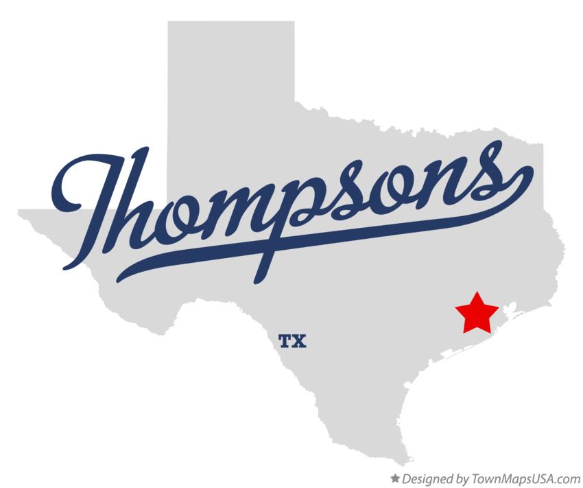 Map of Thompsons Texas TX