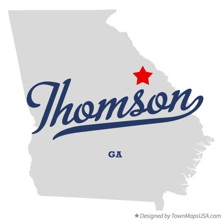Map of Thomson Georgia GA