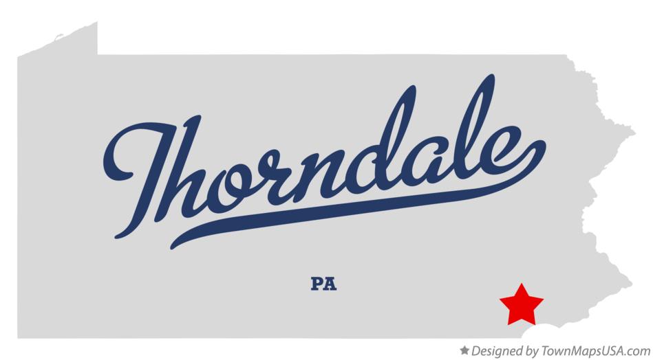Map of Thorndale Pennsylvania PA