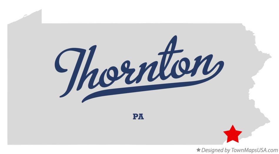 Map of Thornton Pennsylvania PA