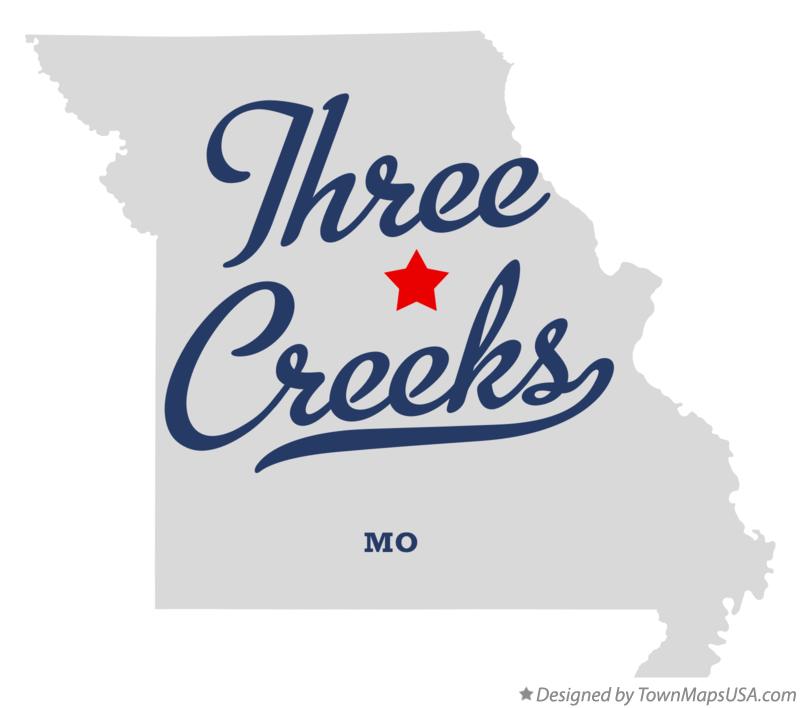 Map of Three Creeks Missouri MO