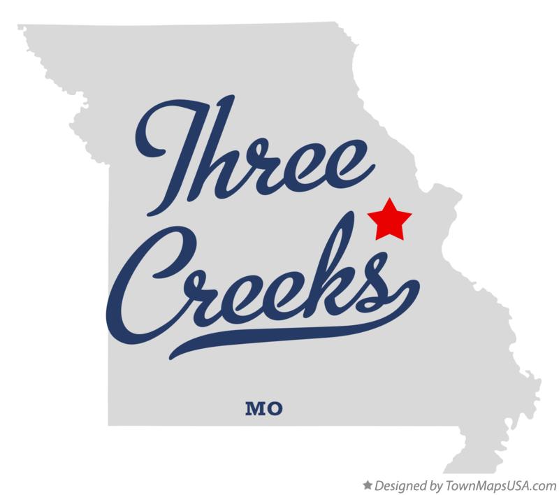 Map of Three Creeks Missouri MO