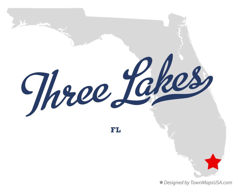 Map of Three Lakes Florida FL
