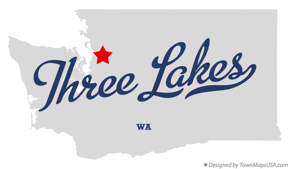 Map of Three Lakes Washington WA