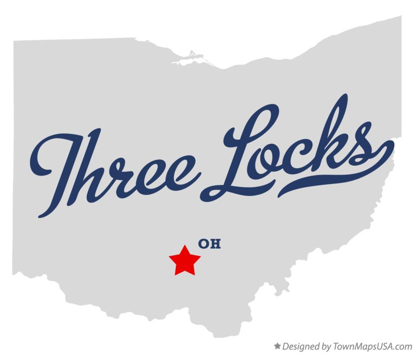 Map of Three Locks Ohio OH