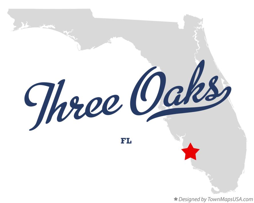 Map of Three Oaks Florida FL