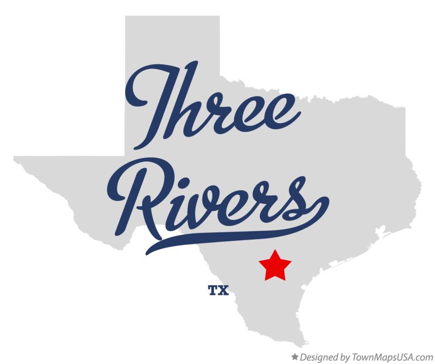 Map of Three Rivers Texas TX