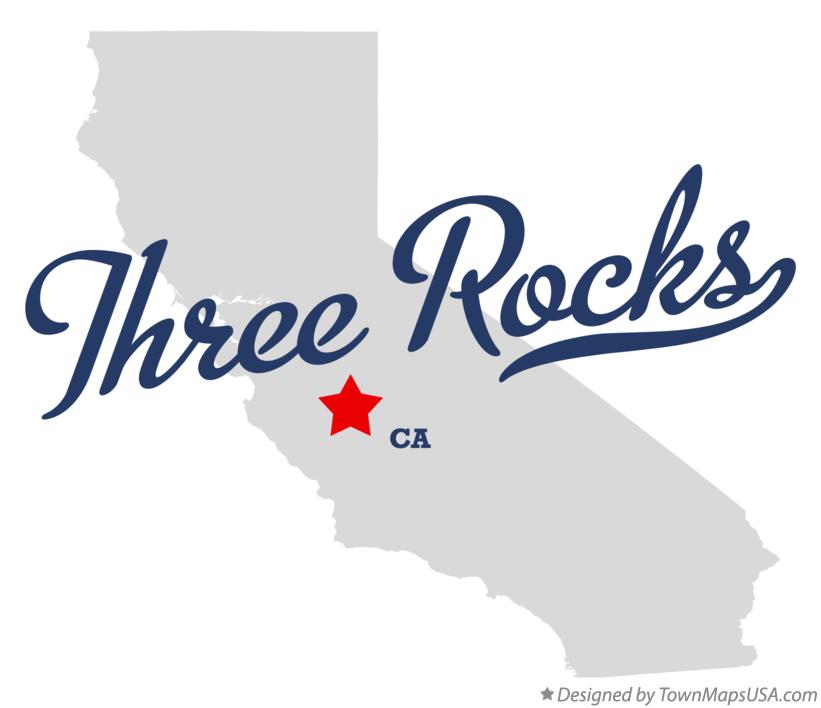 Map of Three Rocks California CA