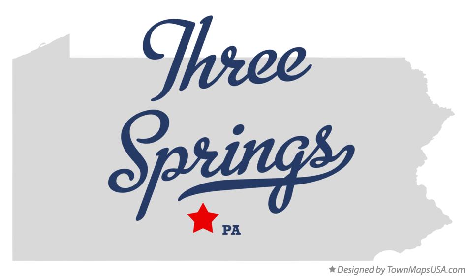 Map of Three Springs Pennsylvania PA