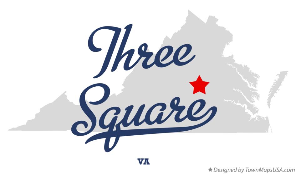 Map of Three Square Virginia VA